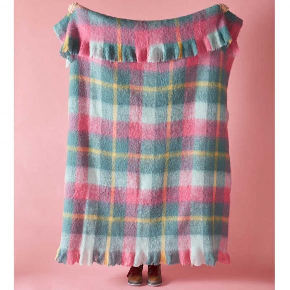 Bluebellgray Highland Check Throw Teal Pink