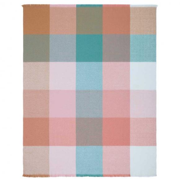 Laura Ashley Zoey Check Throw Green Pink