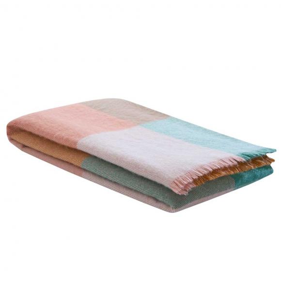Laura Ashley Zoey Check Throw Green Pink