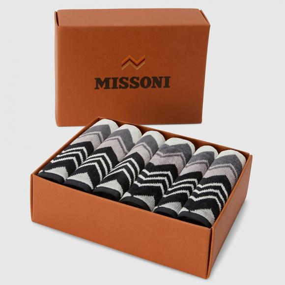 Missoni Home Giacomo 32 Grey Face Towels - Box Set of Six