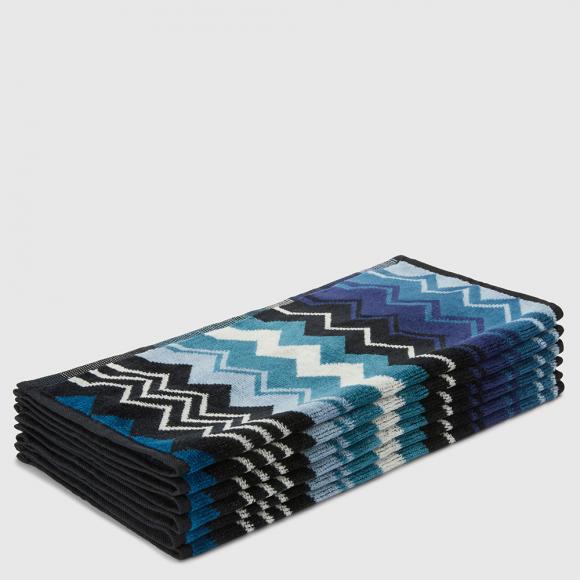 Missoni Home Giacomo 50 Blue Face Towels - Box Set of Six