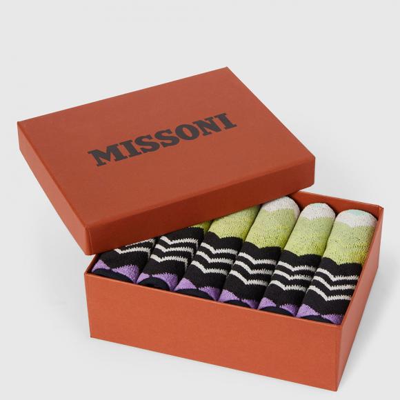 Missoni Home Giacomo T59 Multi Orange Face Towels - Box Set of Six
