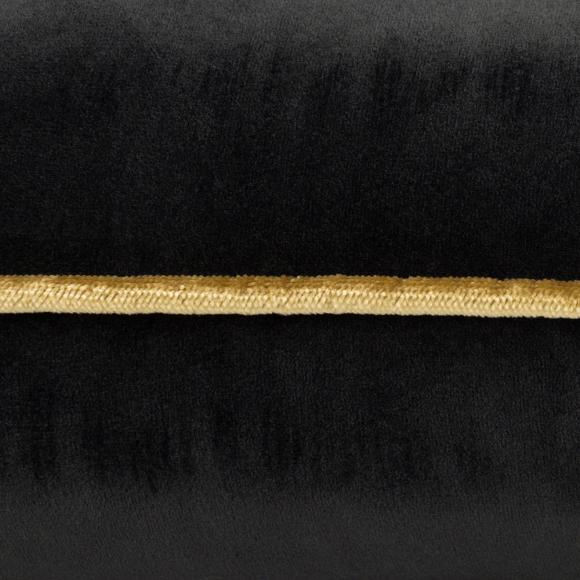 Furn Meridian Velvet Cushion Black - Gold