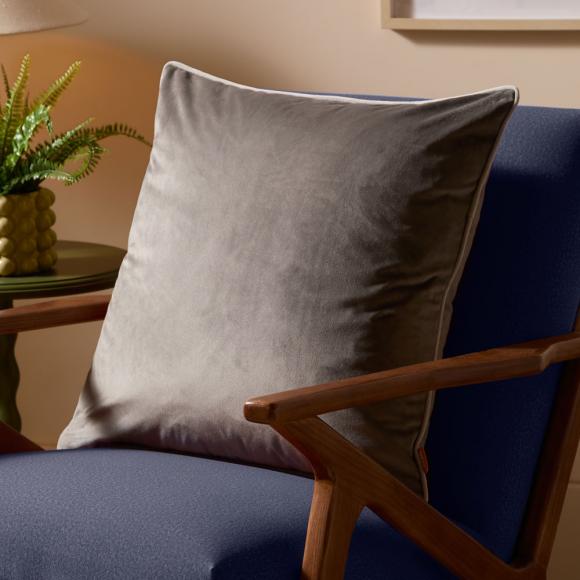 Furn Meridian Velvet Cushion Cover Charcoal-Dove
