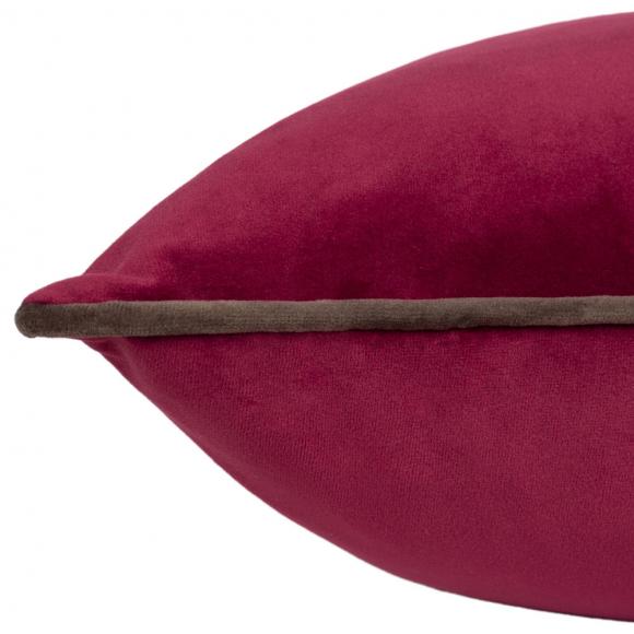 Furn Meridian Velvet Cushion Cover Cranberry-Mocha
