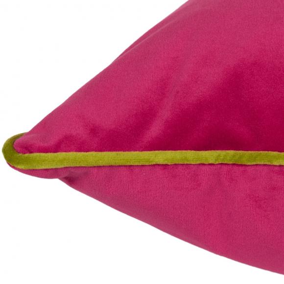 Furn Meridian Velvet Cushion Cover Hot Pink-Lime