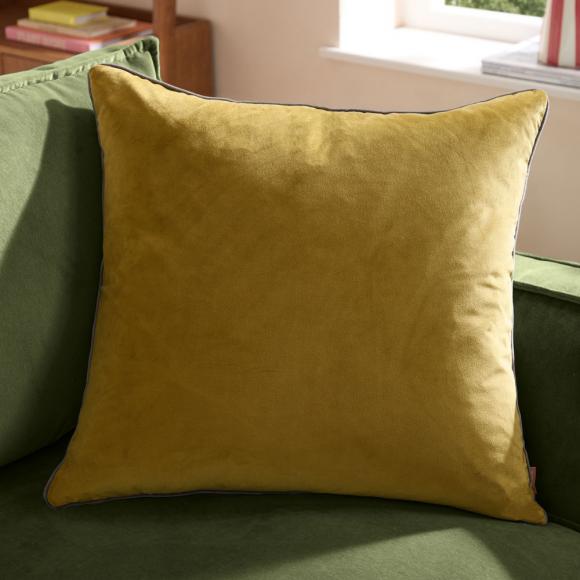 Furn Meridian Velvet Cushion Cover Moss-Charcoal