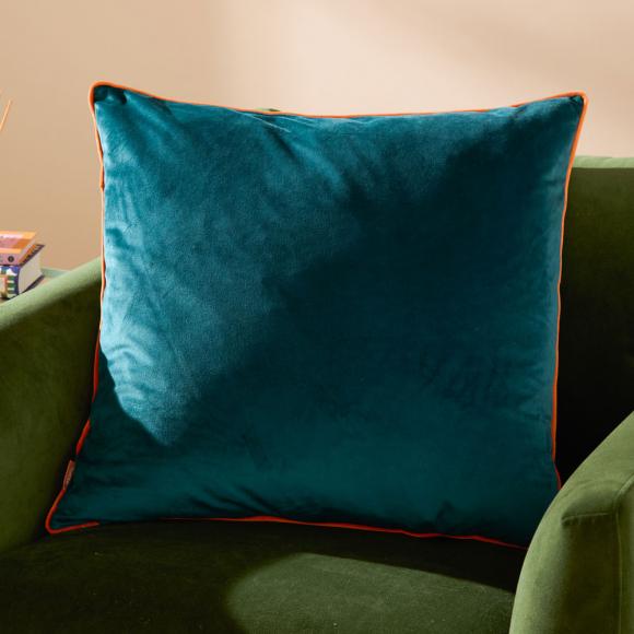 Furn Meridian Velvet Cushion Cover Teal-Clementine
