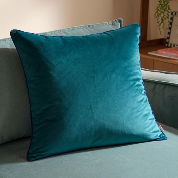 Furn Meridian Velvet Cushion Cover Teal-Navy