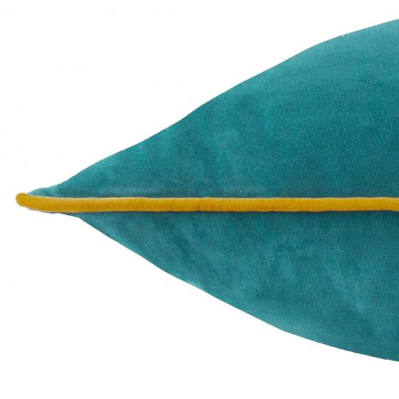 Furn Meridian Velvet Cushion Cover Teal-Ochre