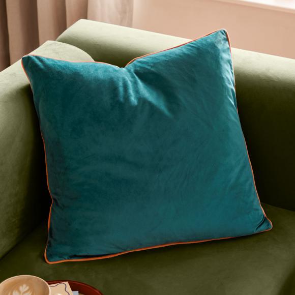 Furn Meridian Velvet Cushion Cover Teal-Tiger