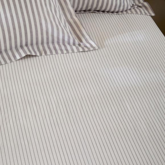 Yard Hebden Mauve Narrow Stripe Fitted Sheet