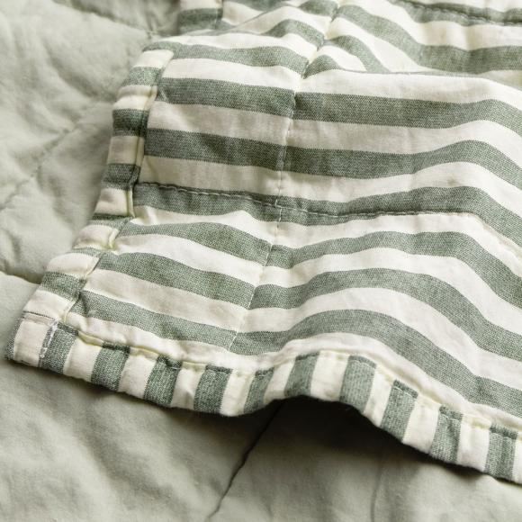 Yard Hebden Stripe Bedspread Forest / Bay Green