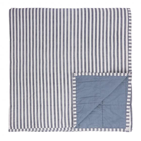Yard Hebden Stripe Bedspread Navy / Bay Denim Blue