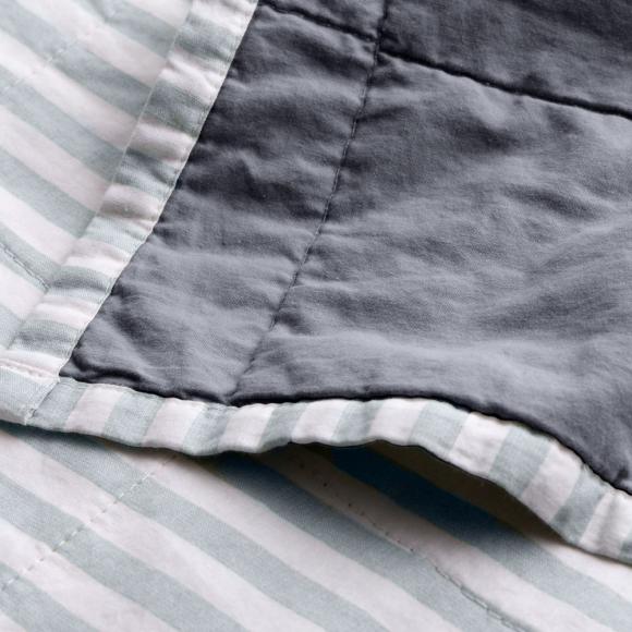 Yard Hebden Stripe Bedspread Mineral / Bay Denim Blue