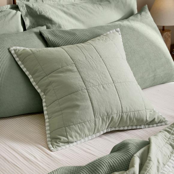 Yard Hebden Stripe Feather Filled Cushion Eucalyptus / Bay Green