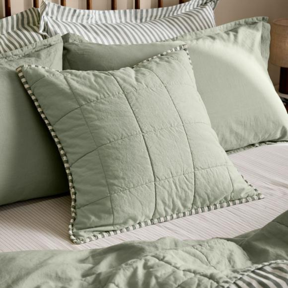 Yard Hebden Stripe Feather Filled Cushion Forest / Bay Green