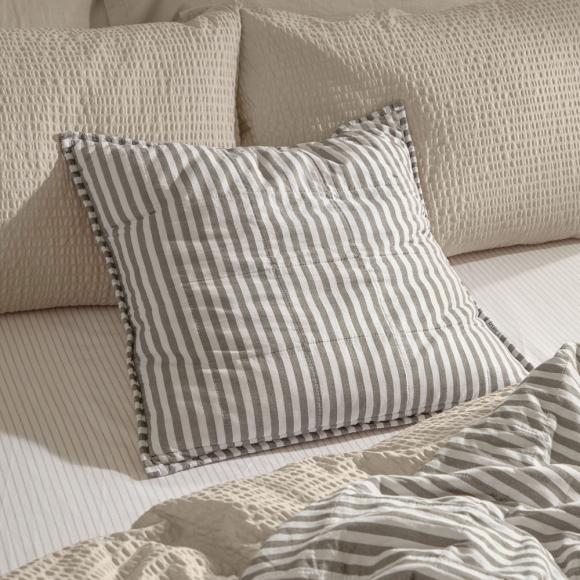 Yard Hebden Stripe Feather Filled Cushion Mole / Stone