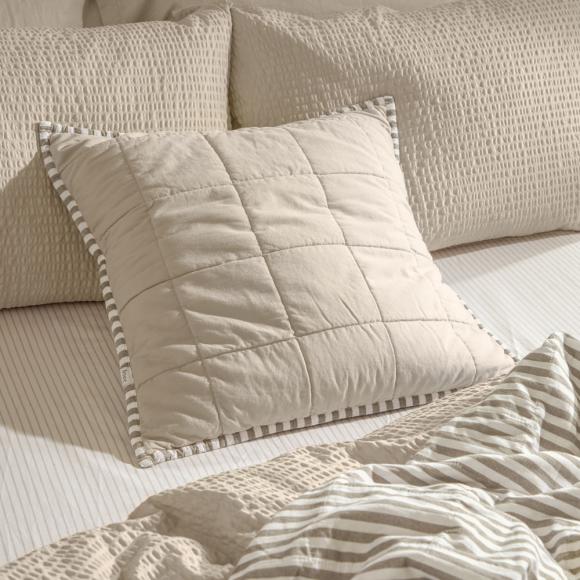 Yard Hebden Stripe Feather Filled Cushion Mole / Stone