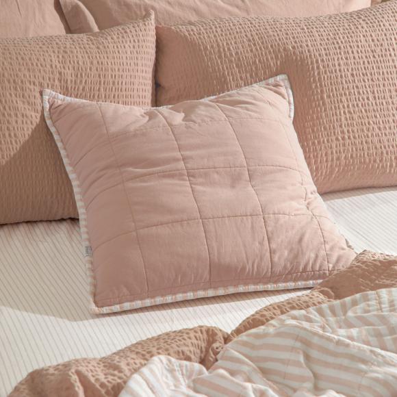 Yard Hebden Stripe Feather Filled Cushion Blush / Cotta