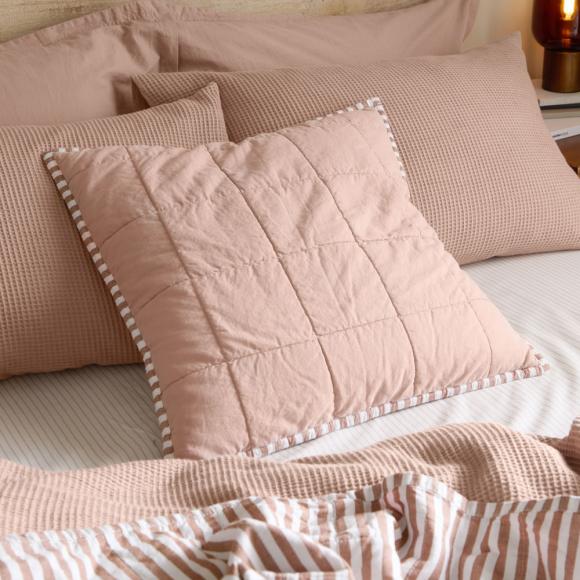 Yard Hebden Stripe Feather Filled Cushion Pecan / Cotta