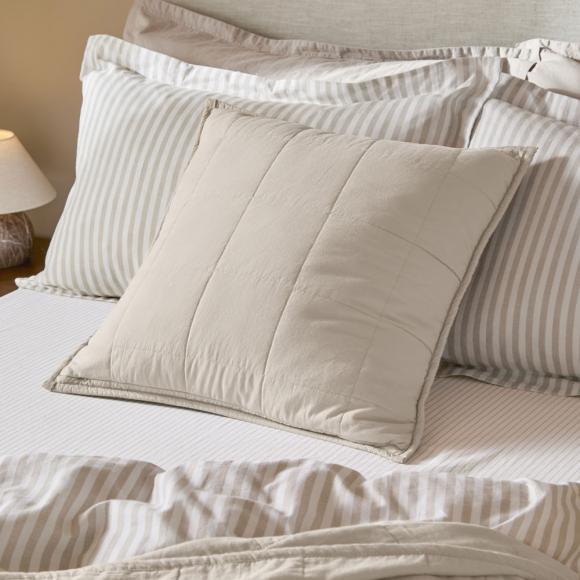 Yard Hebden Washed Cotton Feather Filled Cushion Stone