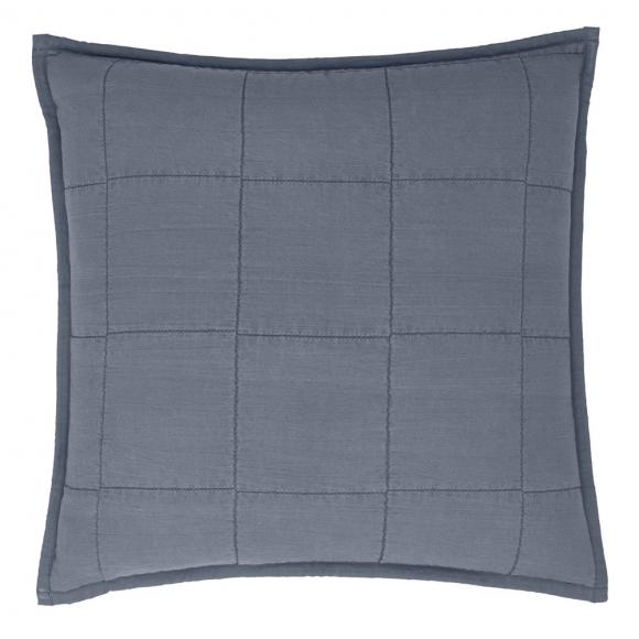 Yard Hebden Washed Cotton Feather Filled Cushion Denim Blue