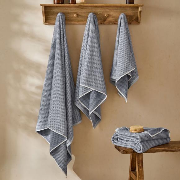 Yard Hebden Waffle Towel Denim Blue