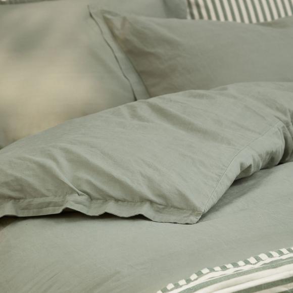 Yard Hebden Washed Cotton Duvet Set Bay Green