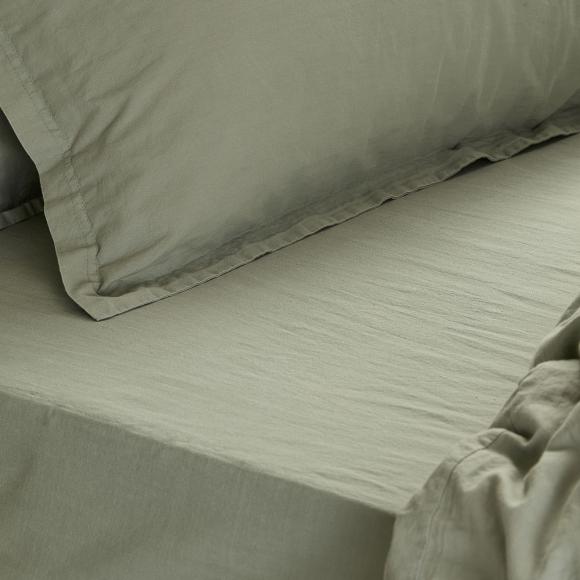 Yard Hebden Washed Cotton Pillowcase Pair Bay Green