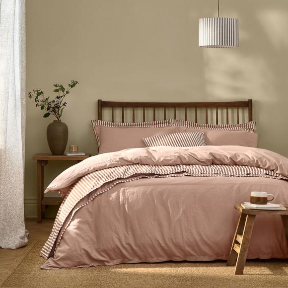 Yard Hebden Washed Cotton Duvet Set Cotta