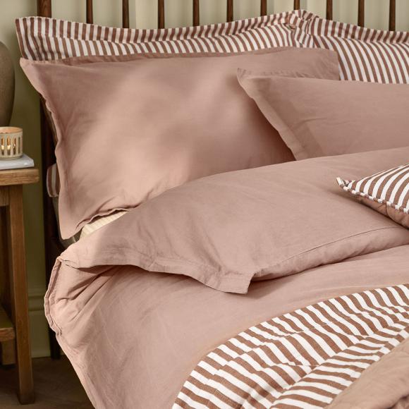 Yard Hebden Washed Cotton Duvet Set Cotta