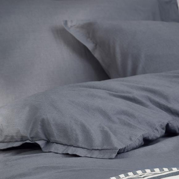 Yard Hebden Washed Cotton Duvet Set Denim Blue