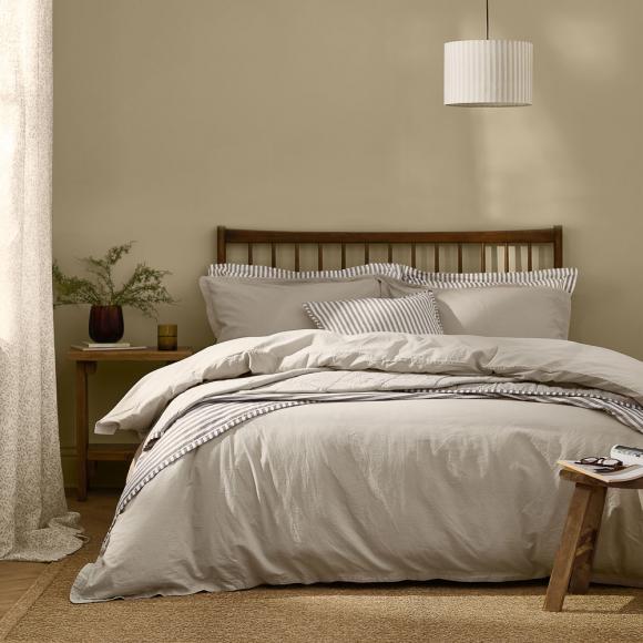 Yard Hebden Washed Cotton Duvet Set Stone