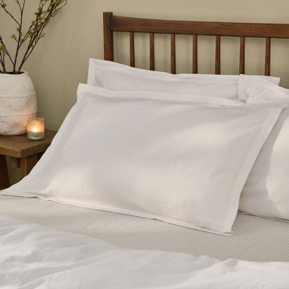 Yard Hebden Washed Cotton Pillowcase Pair Chalk