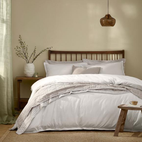 Yard Hebden Washed Cotton Pillowcase Pair Chalk
