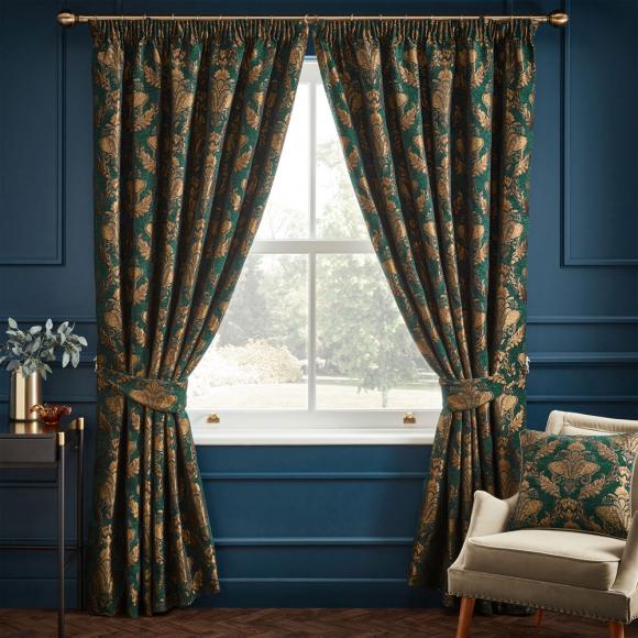 Paoletti Shiraz Emerald Ready Made Curtains
