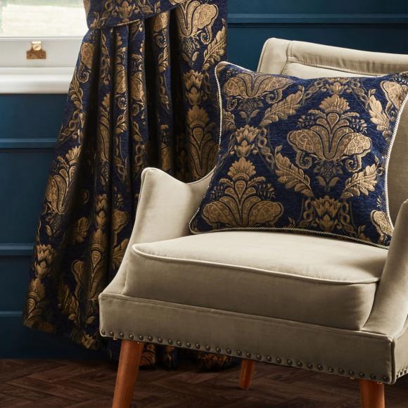 Paoletti Shiraz Navy Cushion Cover