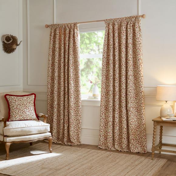 Voyage Maison Cervino Pencil Pleated Curtains Rednut