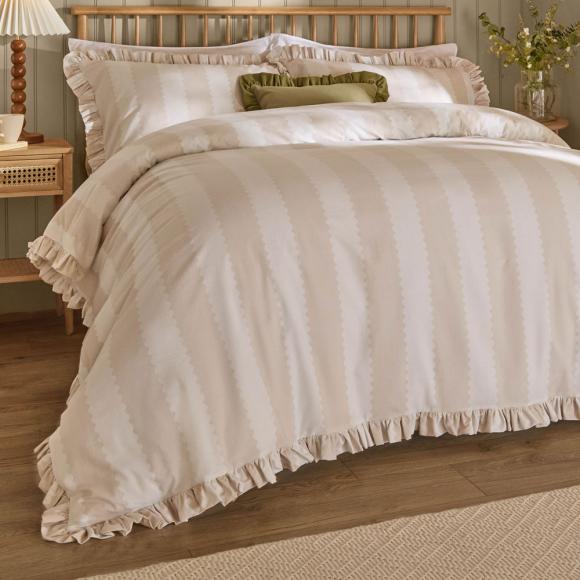 Wylder Birdie Stripe Duvet Cover Set Bay Oat / Milk