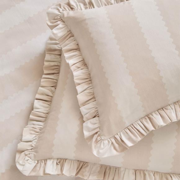 Wylder Birdie Stripe Duvet Cover Set Bay Oat / Milk