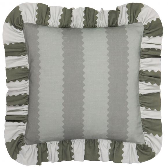 Wylder Birdie Stripe Cushion Bay Green / Mist