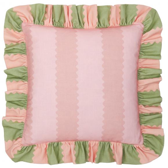 Wylder Birdie Stripe Cushion Pink / Green