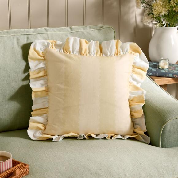 Wylder Birdie Stripe Cushion Butter Yellow