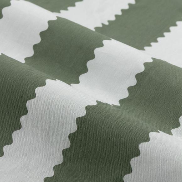 Wylder Birdie Stripe Ruffle Curtains Bay Green / Mist