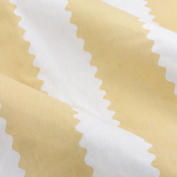 Wylder Birdie Stripe Ruffle Curtains Butter Yellow