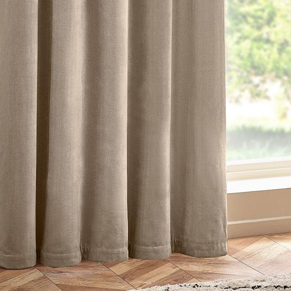Yard Heavy Chenille Eyelet Curtains Natural