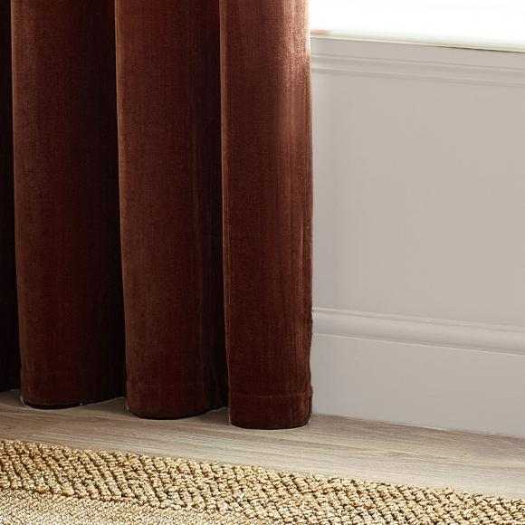 Yard Heavy Chenille Eyelet Curtains Nutmeg