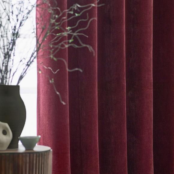 Yard Heavy Chenille Eyelet Curtains Beetroot