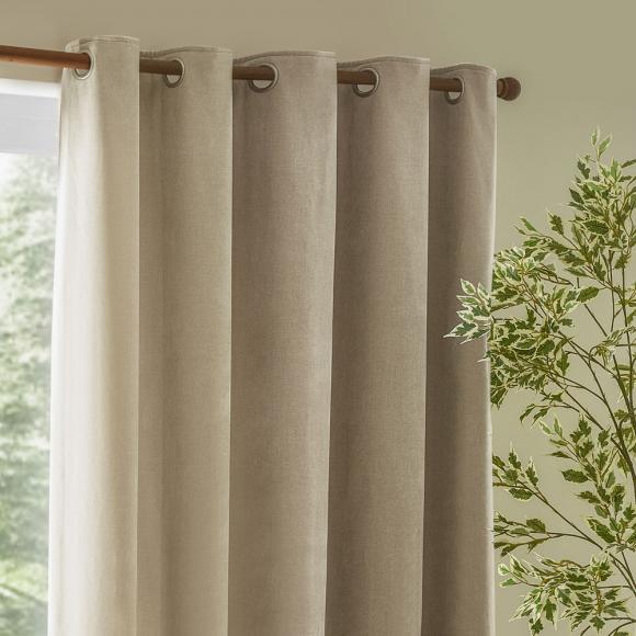 Yard Heavy Chenille Eyelet Curtains Linen